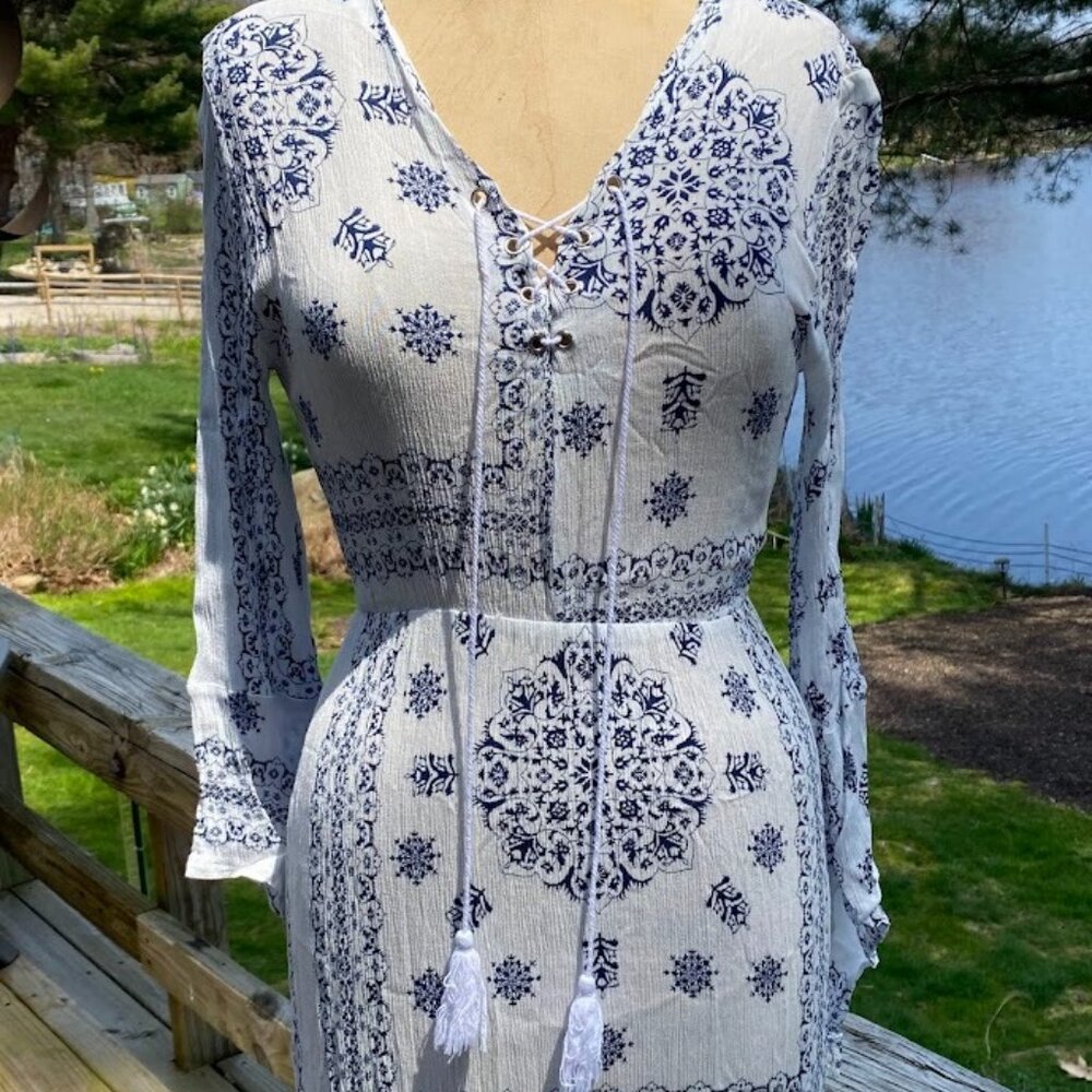 Beautiful Bohemian Summer Maxi Dress by Zaful, Size Large